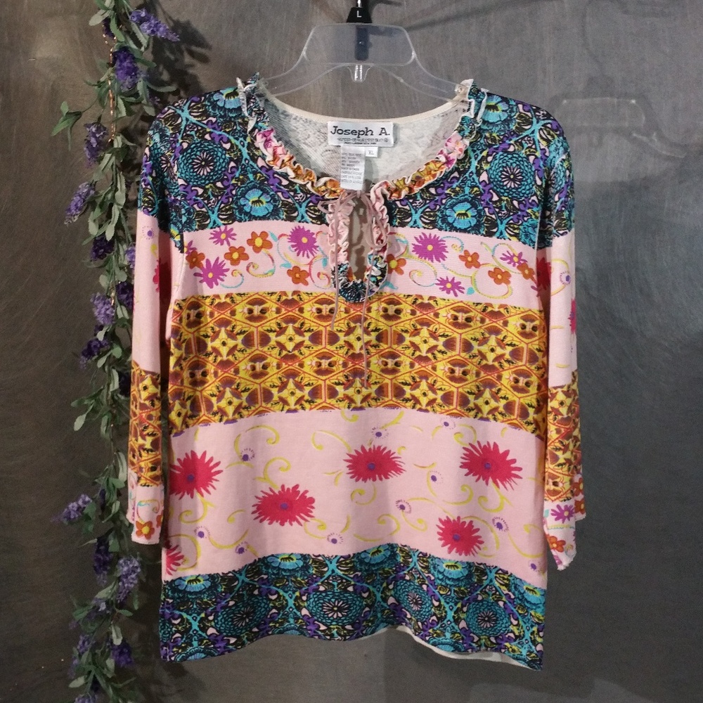 Joseph Allen  3/4 Sleeves Silk Blend Top Size XL.